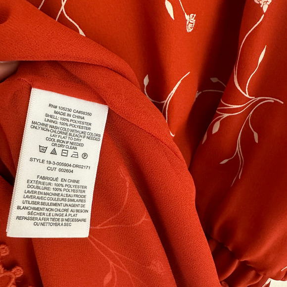 Joie Dakoda Minimalist Floral Print Dress Autumn Orange XXS - Picture 9 of 16